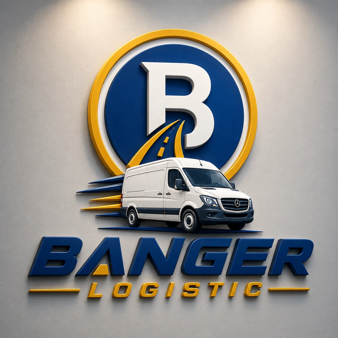 Banger Logistics brand mark and van illustration